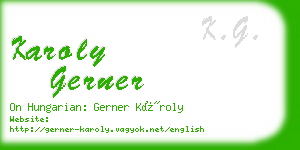 karoly gerner business card